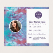 Carte De Visite teinture Abstraite en marbre bleu rose (Intérieur déplié)