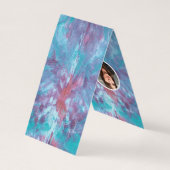 Carte De Visite teinture Abstraite en marbre bleu rose (Dos)