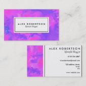 Carte De Visite Teinture de noue rose, violet et bleu vif (Devant / Derrière)
