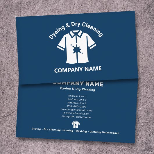 Carte De Visite Teinture & Nettoyage à sec Bleu