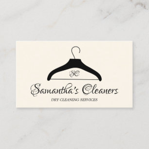 Carte De Visite Teinturier Monogramme Hanger de nettoyage ivoire