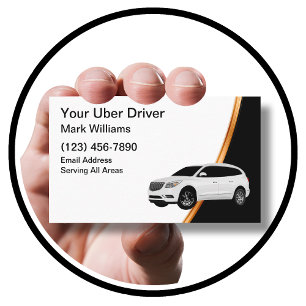 Carte De Visite Téléavertissement de chauffeur Uber simple moderne