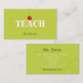 Carte De Visite Télécarte de professeur (Devant / Derrière)