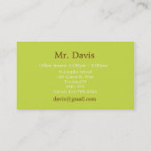 Carte De Visite Télécarte de professeur (Dos)