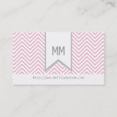 Carte De Visite Télécarte rose décorée d'un monogramme de Chevron (Dos)