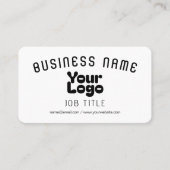 Carte De Visite Télécharger le logo | Noir et blanc (modifiable) (Devant)