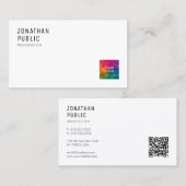 Carte De Visite Télécharger le logo QR Code moderne élégant minima (Devant / Derrière)