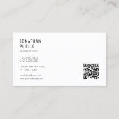Carte De Visite Télécharger le logo QR Code moderne élégant minima (Dos)