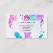 Carte De Visite Téléchargez la peinture chic d'aquarelle de globe (Dos)