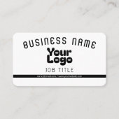 Carte De Visite Téléchargez votre logo | Blanc et noir (modifiable (Devant)