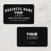 Carte De Visite Téléchargez votre logo | Noir et blanc moderne (mo (Devant / Derrière)