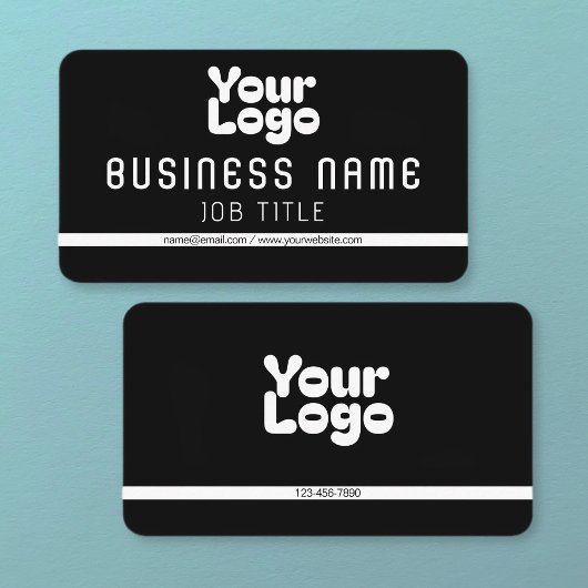 Carte De Visite Téléchargez votre logo | Noir et blanc (modifiable