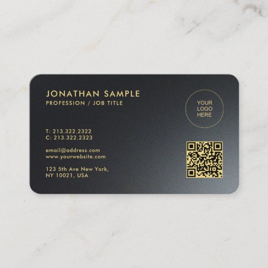 Carte De Visite Téléchargez votre logo Qwn personnalisé QR Code Bl (Devant)