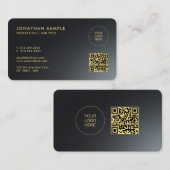 Carte De Visite Téléchargez votre logo Qwn personnalisé QR Code Bl (Devant / Derrière)