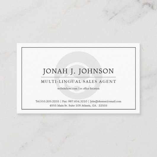 Carte De Visite Télémarketing Agent + Support Technique | Style Mi (Devant)