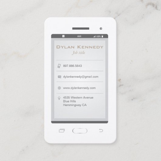 Carte De Visite Téléphone portable (Devant)