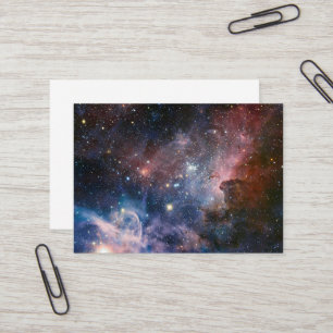Carte De Visite Télescope Nebula Hubble Carina Rouge et Bleu
