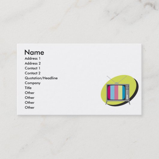 Carte De Visite télévision rétro TV (Devant)