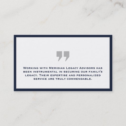 Carte De Visite Témoignage moderne simple (Devant)