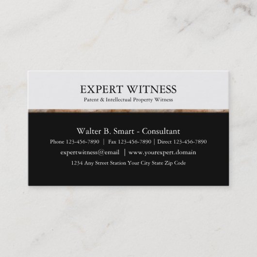 Carte De Visite Témoin expert professionnel (Devant)