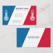 Carte De Visite Température minimale Vecteur froid et chaud Hvac (Devant / Derrière)