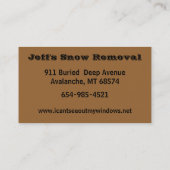 Carte De Visite Tempête de neige de 2009 (Dos)