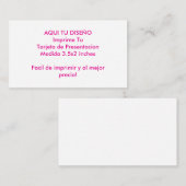 Carte De Visite Template para Tarjetas de Presentacion Your design (Devant / Derrière)