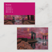 Carte De Visite TEMPLE DE L'EAU, Fuchsia Violet (Devant / Derrière)