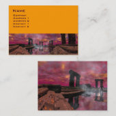 Carte De Visite TEMPLE DE L'EAU, Jaune violet (Devant / Derrière)