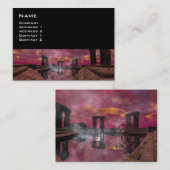 Carte De Visite TEMPLE DE L'EAU Purple Black Science Fiction (Devant / Derrière)