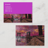 Carte De Visite TEMPLE DE L'EAU, Purple Fuchsia (Devant / Derrière)