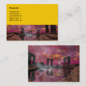 Carte De Visite TEMPLE DE L'EAU Purple Jaune Science Fiction (Devant / Derrière)