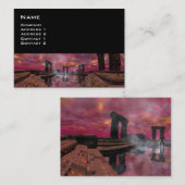 Carte De Visite TEMPLE DE L'EAU, Violet Noir (Devant / Derrière)