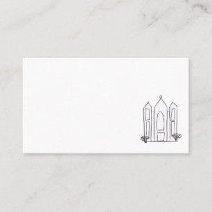 Carte De Visite Temple mormon simple moderne LDS Salt Lake City 