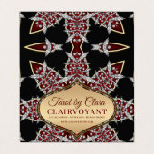 Carte De Visite Temple Tarot de la déesse étoilée Rouge (Extérieur déplié)