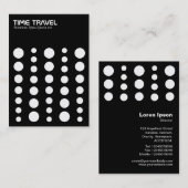 Carte De Visite Temps de déplacement - Blanc sur noir (Devant / Derrière)