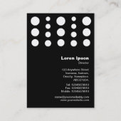 Carte De Visite Temps de déplacement - Blanc sur noir (Dos)