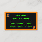 Carte De Visite Temps de fête moderne Neon Personnalisé Profession (Dos)