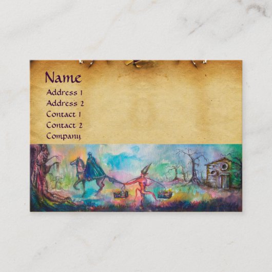 Carte De Visite TEMPTATION Chevalier foncé et parchemin diabolique (Devant)