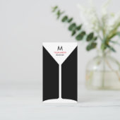 Carte de visite tenant le bar de monogramme - noir (Debout devant)