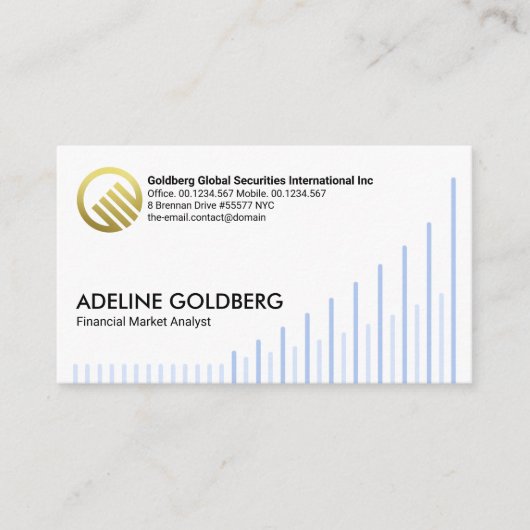 Carte De Visite Tendance à la hausse Graphique Stock du marché des (Devant)