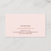 Carte De Visite Tendance Abstraite feuille rose beige Fille (Dos)