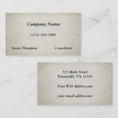 Carte De Visite Tendance Antique Texture Lin Blanc (Devant / Derrière)