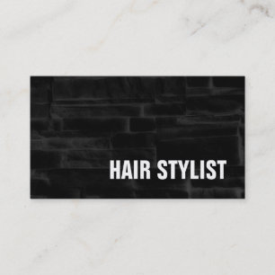 Carte De Visite Tendance Black Gris Mur Briques Moderne Hair Styli