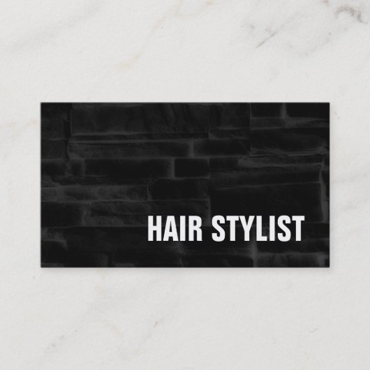 Carte De Visite Tendance Black Gris Mur Briques Moderne Hair Styli (Devant)