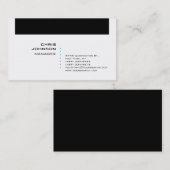 Carte de visite tendance Black White Blue Manager (Devant / Derrière)