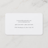 Carte De Visite Tendance Blanc Créatif Plaine Unique Design (Dos)