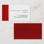 Carte De Visite Tendance blanc rouge moderne professionnel simple (Devant / Derrière)