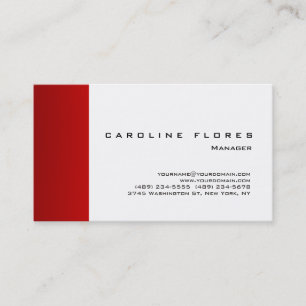 Carte De Visite Tendance blanc rouge moderne professionnel simple