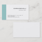 Carte de visite tendance blanche bleue chic (Devant / Derrière)